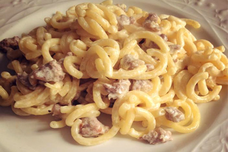 Pasta gramigna salsiccia 